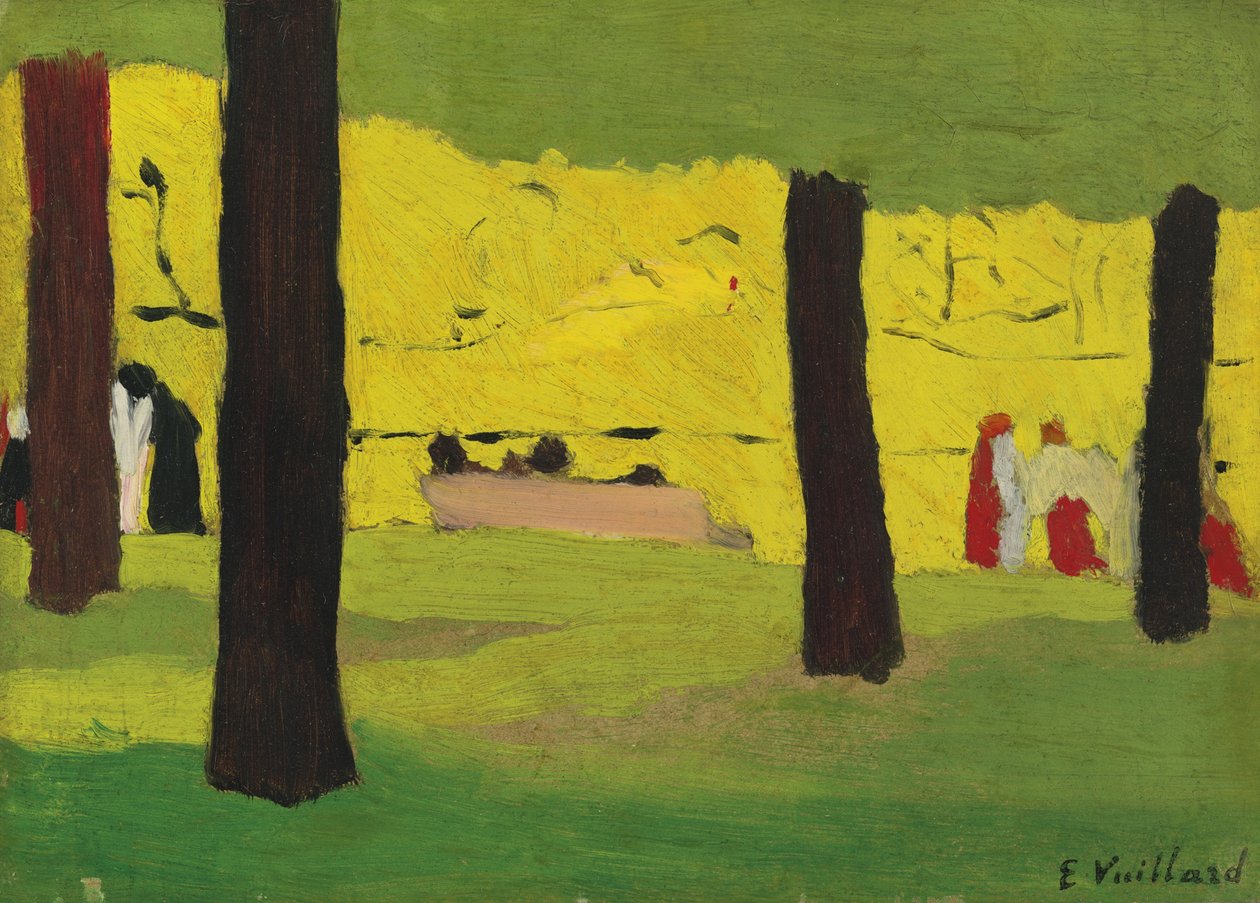 Den rosa bänken, ca. 1890 av Edouard Vuillard