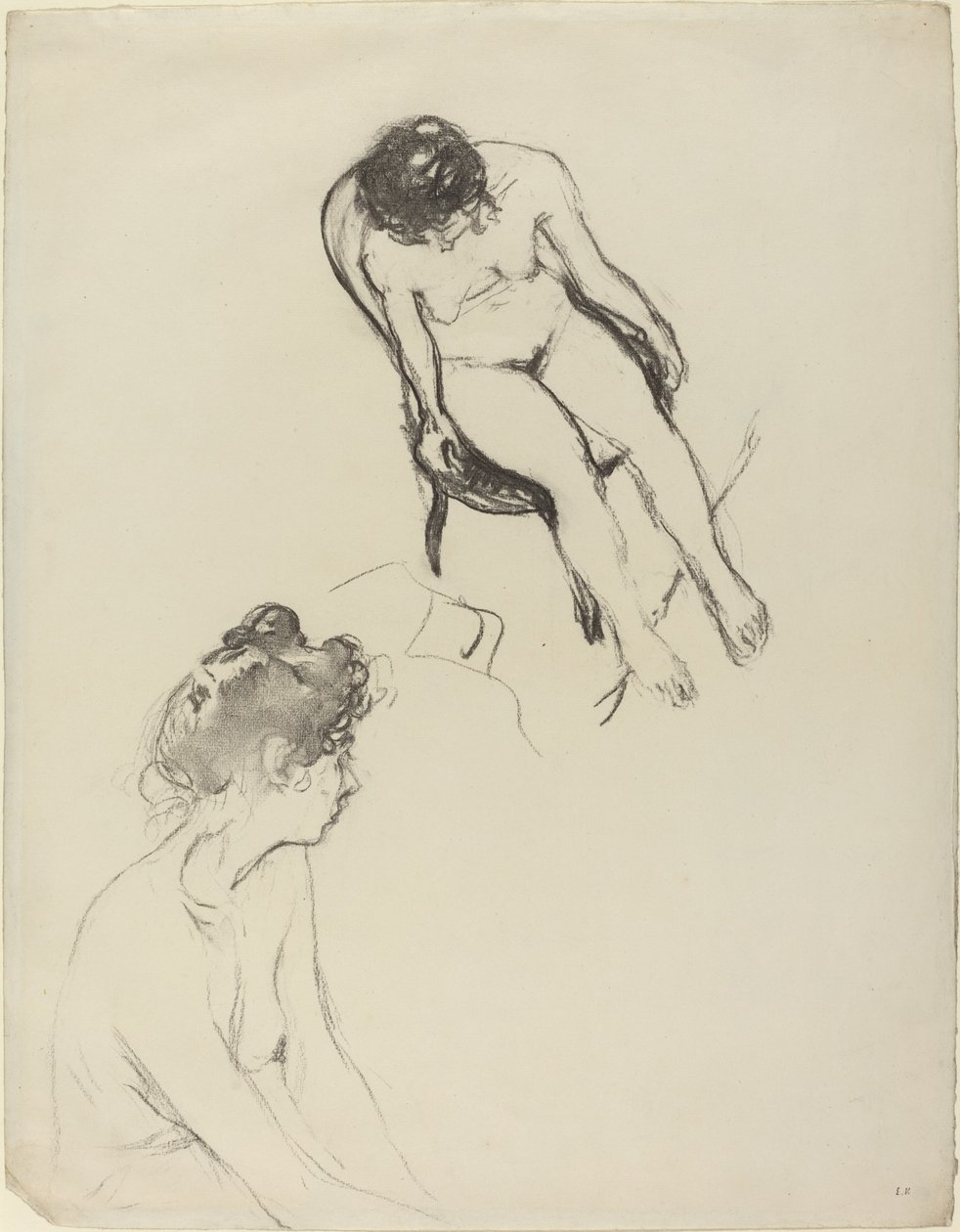 Två studier av nakenfigurer av Edouard Vuillard