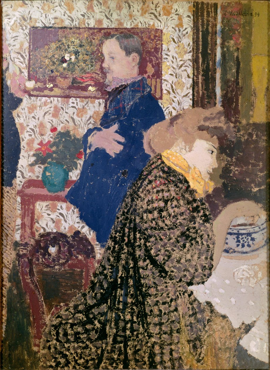 Vallotton och Misia i matsalen på Rue Saint-Florentin av Edouard Vuillard