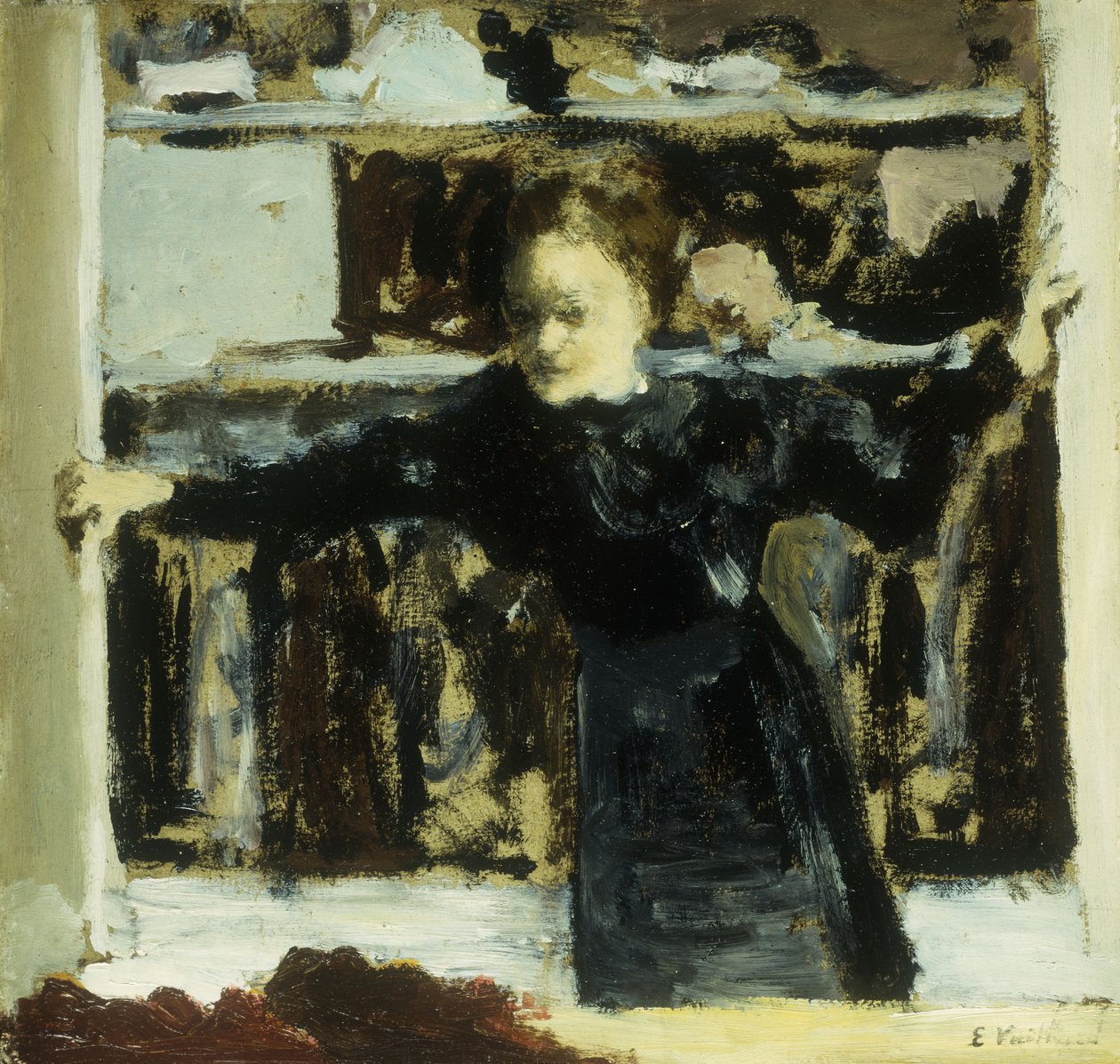 Kvinna som öppnar ett fönster; Kvinna som öppnar fönstret, 1893 av Edouard Vuillard