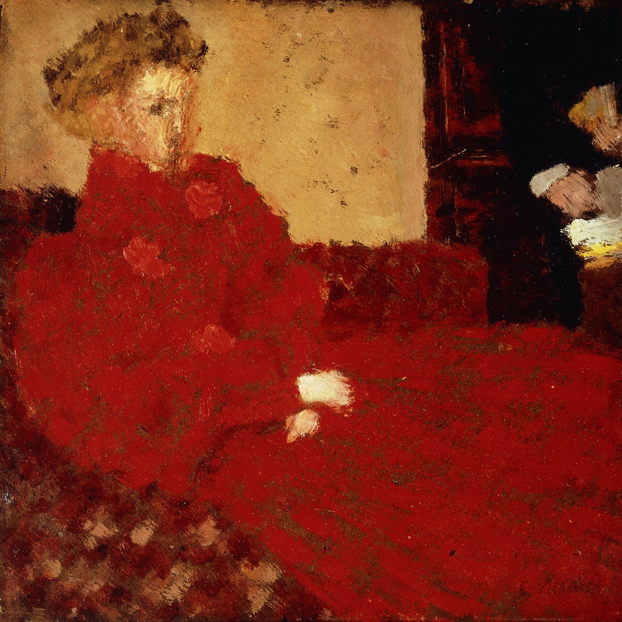 Kvinna i rött, sittande; Femme en Rouge Assise, c.1892 av Edouard Vuillard