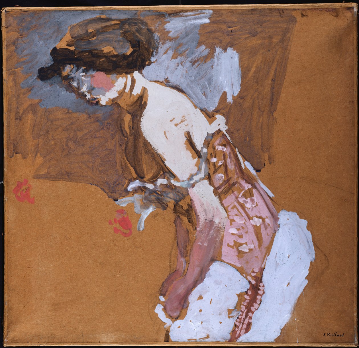 Kvinna i en röd korsett av Edouard Vuillard