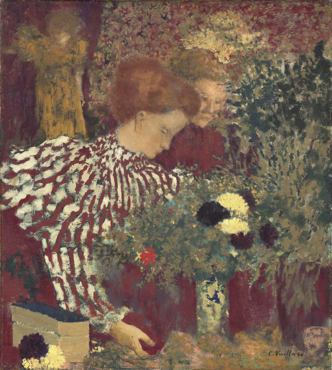 Kvinna i randig klänning av Edouard Vuillard