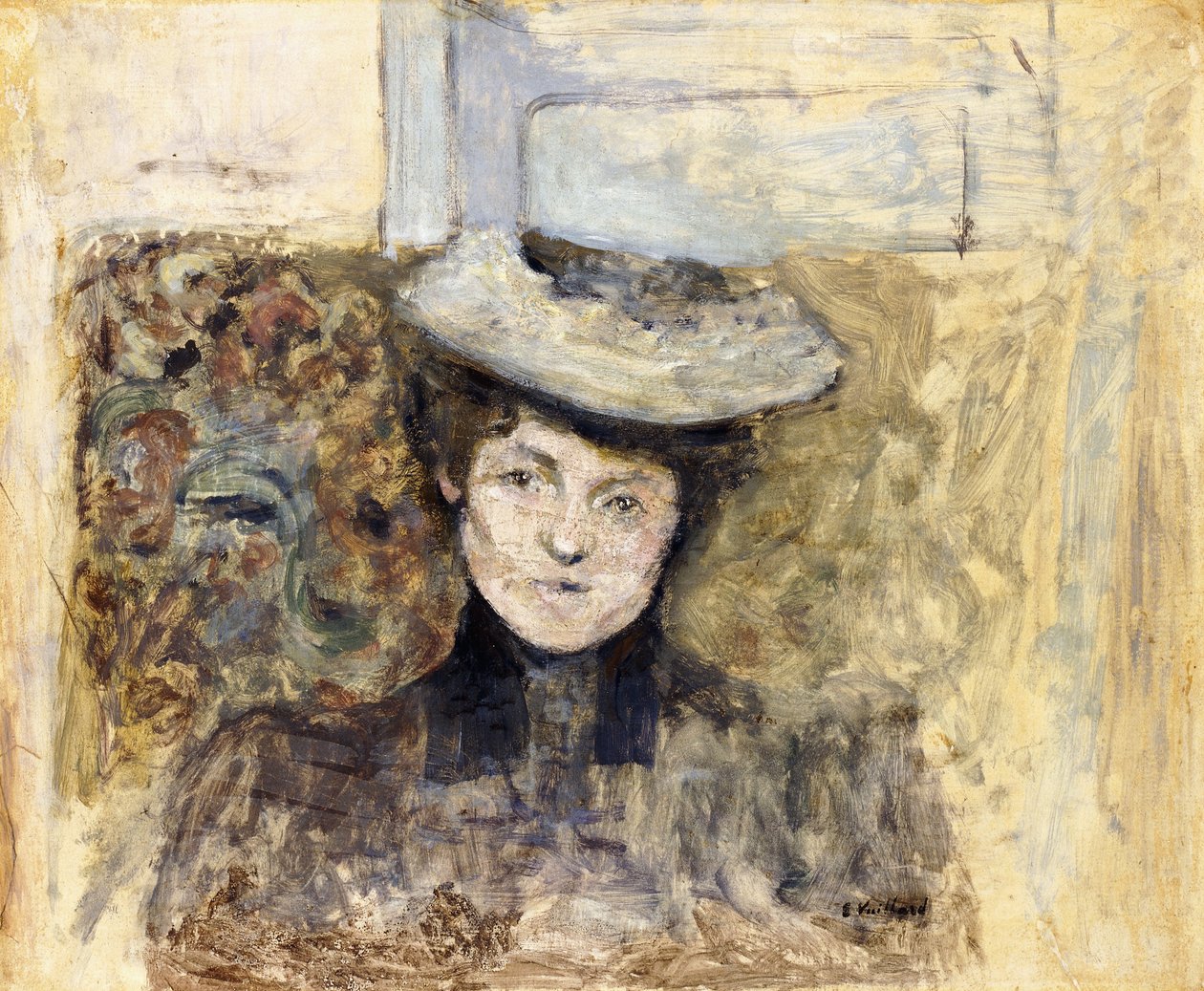 Kvinna med nätad hatt; Kvinna i tyllhatt, c.1901-03 av Edouard Vuillard