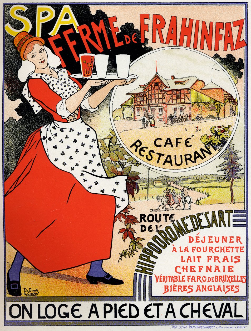 Cafe Frahinfaz 農場の広告、c. 1890年（ポスター）スウェーデン語 av Edouard and Crespin Adolphe (1859 1944) Duyck