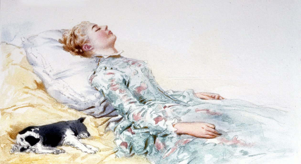 Sovande skönhet. Saga av Charles Perrault. Illustration av Edouard de Beaumont av Edouard de (after) Beaumont