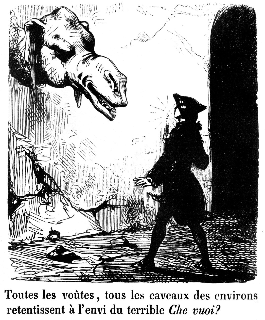 Illustration till romanen "The Devil in Love" av Jacques Cazotte av Edouard de Beaumont