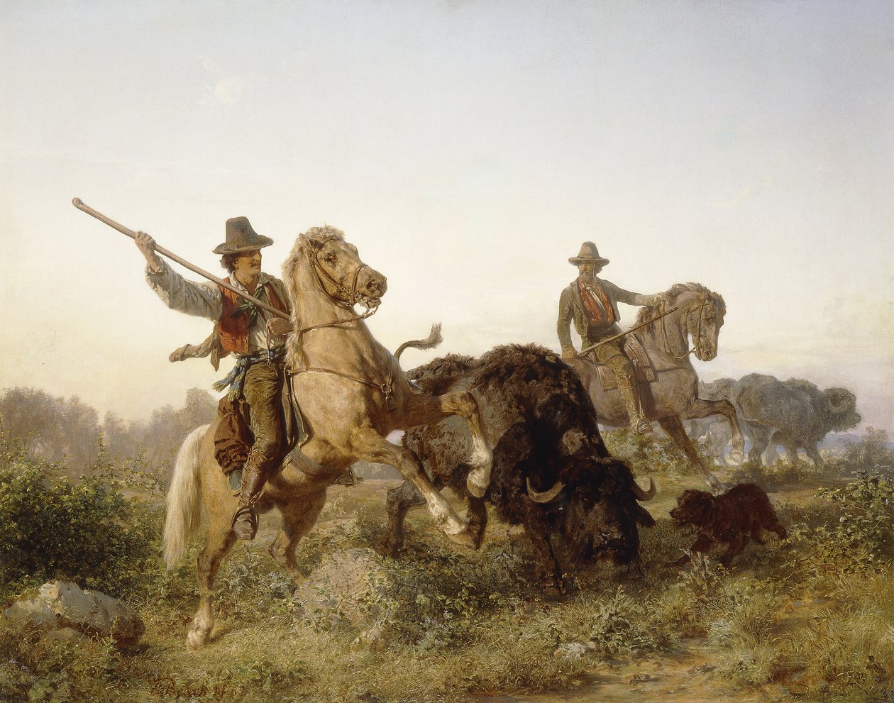 Valda vattenbufflar, 1862 av Edouard van den Bosch