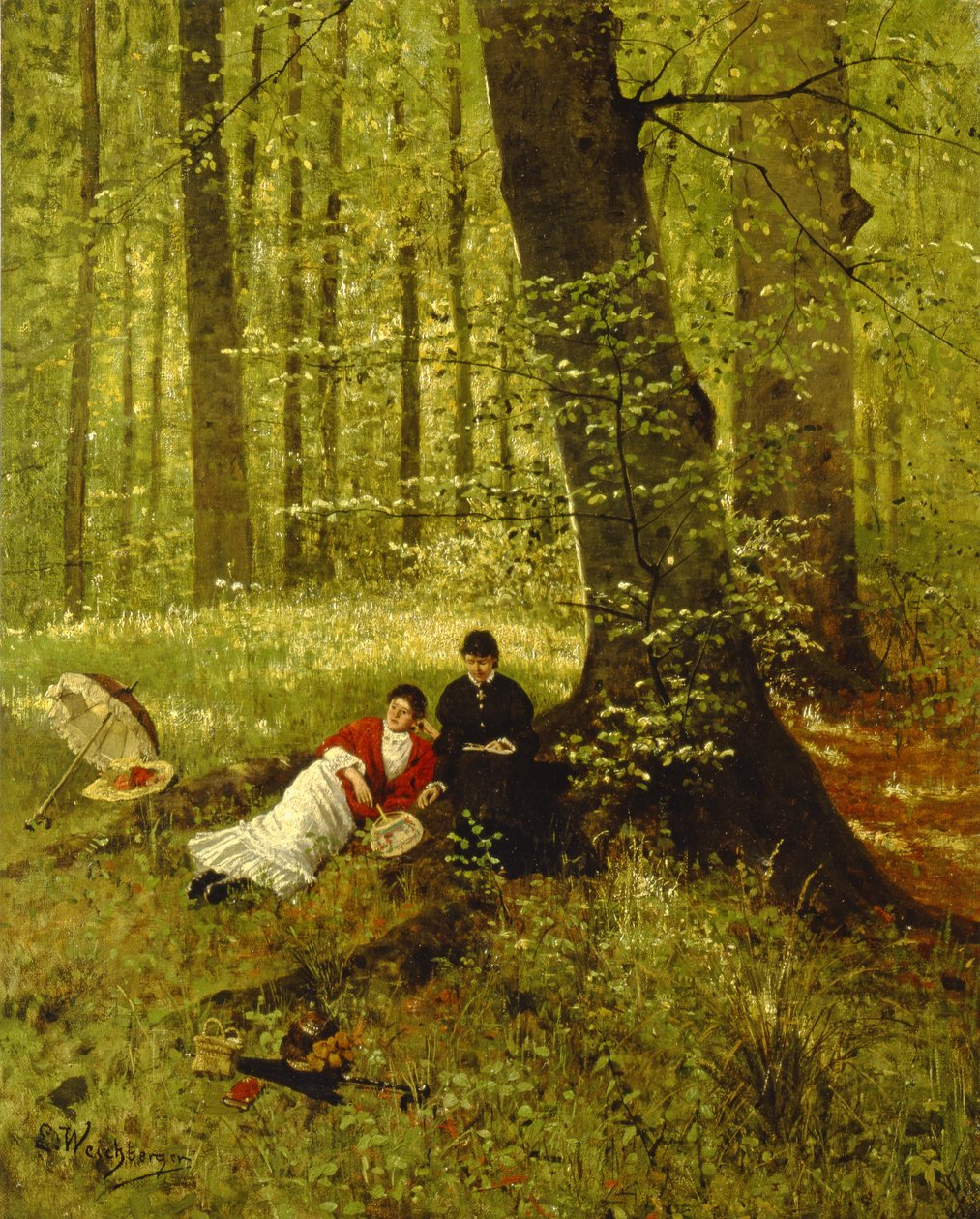 Läsning i skogen av Eduard Weichberger