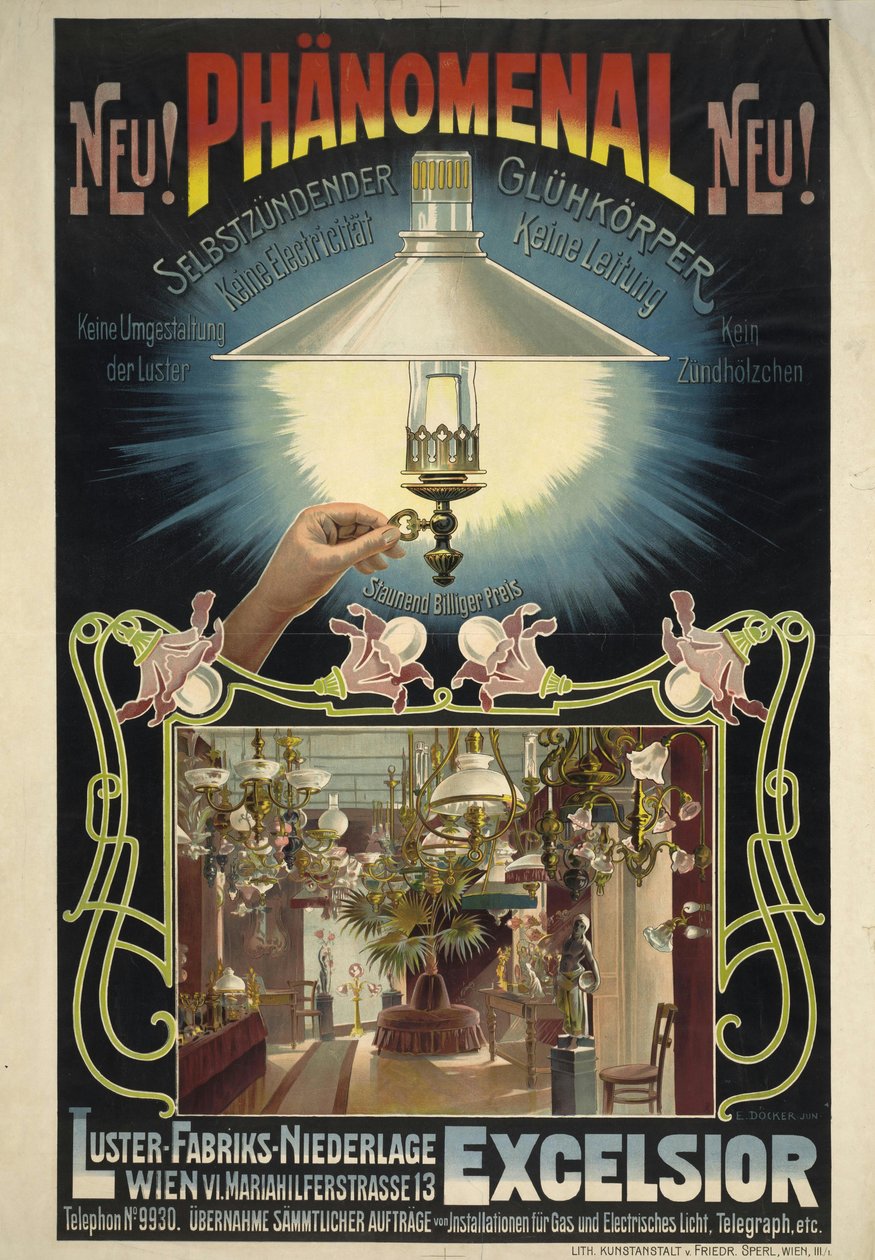 Träull. Självantändande glödkropp, ca 1895-1900. av Eduard Döcker