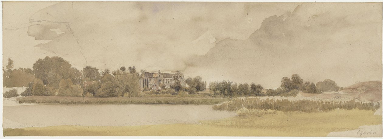Amtssee och klostret Chorin av Eduard Gaertner