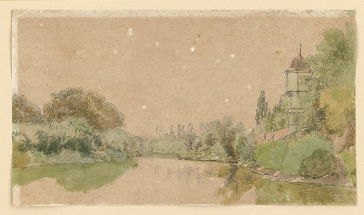 Elbe vid Barby av Eduard Gaertner