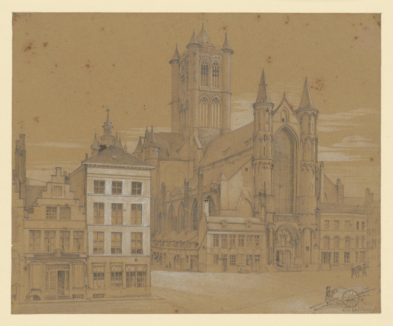 Sankt Nicolai kyrka i Gent av Eduard Gaertner
