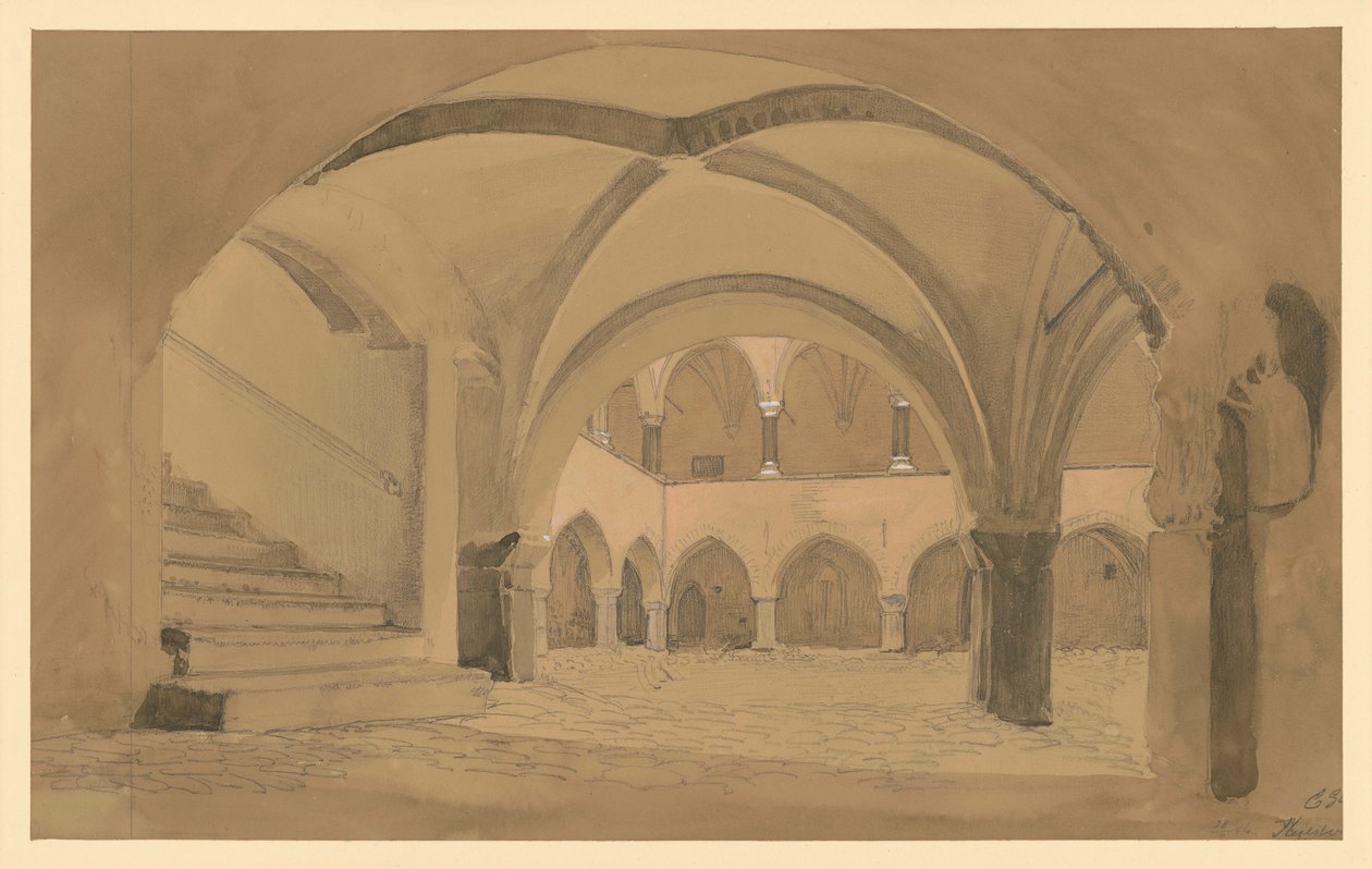 Slottsgård i Heilsberg av Eduard Gaertner