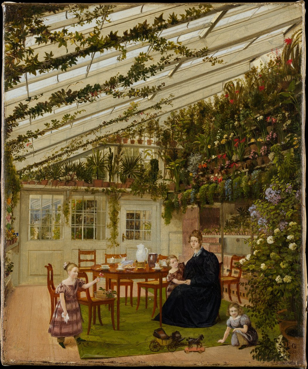 Herr Westphals familj i vinterträdgården av Eduard Gaertner
