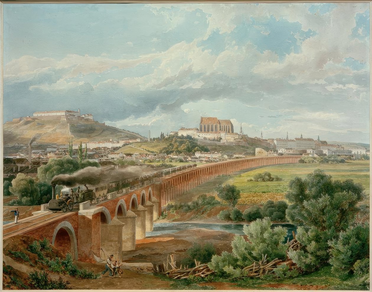 Järnvägsviadukt (viadukt för Kaiser Ferdinands-Nordbahns grenlinje i Brno). av Eduard Gurk