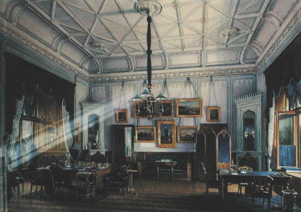 Blå studie av kejsar Alexander II (1818-81) i gårdspalatset, 1860 (wc på papper) av Eduard Hau
