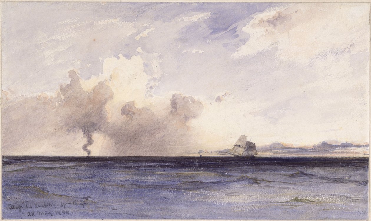 Segelbåt nära den brasilianska kusten av Eduard Hildebrandt
