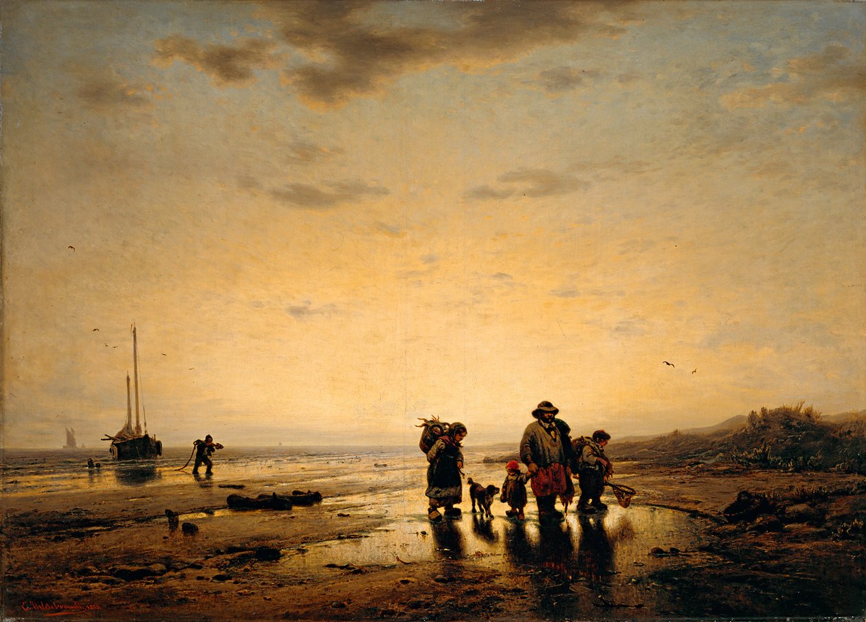 Strand i kvällsljus av Eduard Hildebrandt