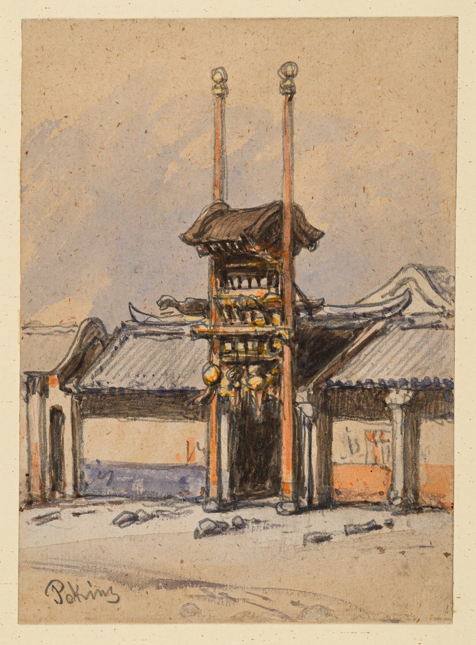 Teater i Peking. Ingångsportal av Eduard Hildebrandt
