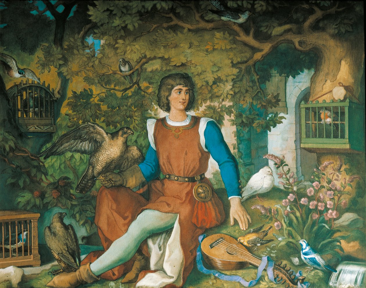Porträtt av Walther von der Vogelweide, från Tannhauser Saga (olja på duk) av Eduard Ille