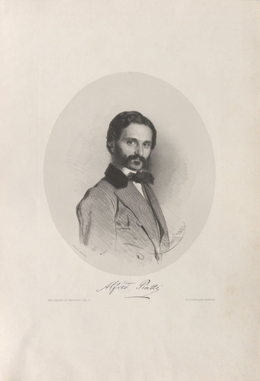 Porträtt av cellisten och kompositören Alfredo Piatti 1822-1901, 1858. av Eduard Kaiser