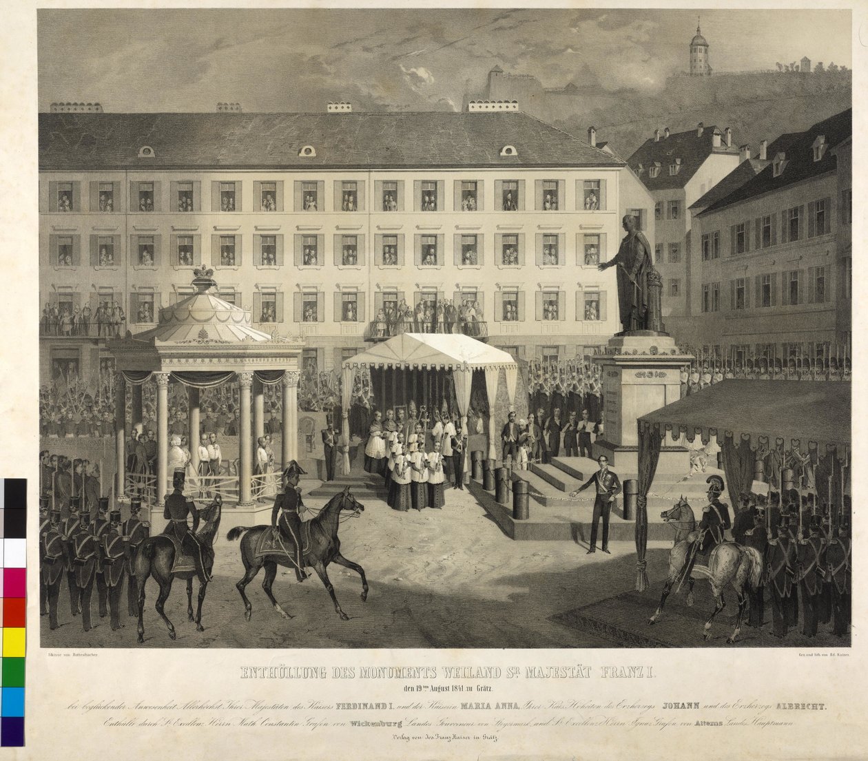 Avtäckning av Franz I:s monument Graz: avtäckning av ett monument av Eduard Kaiser