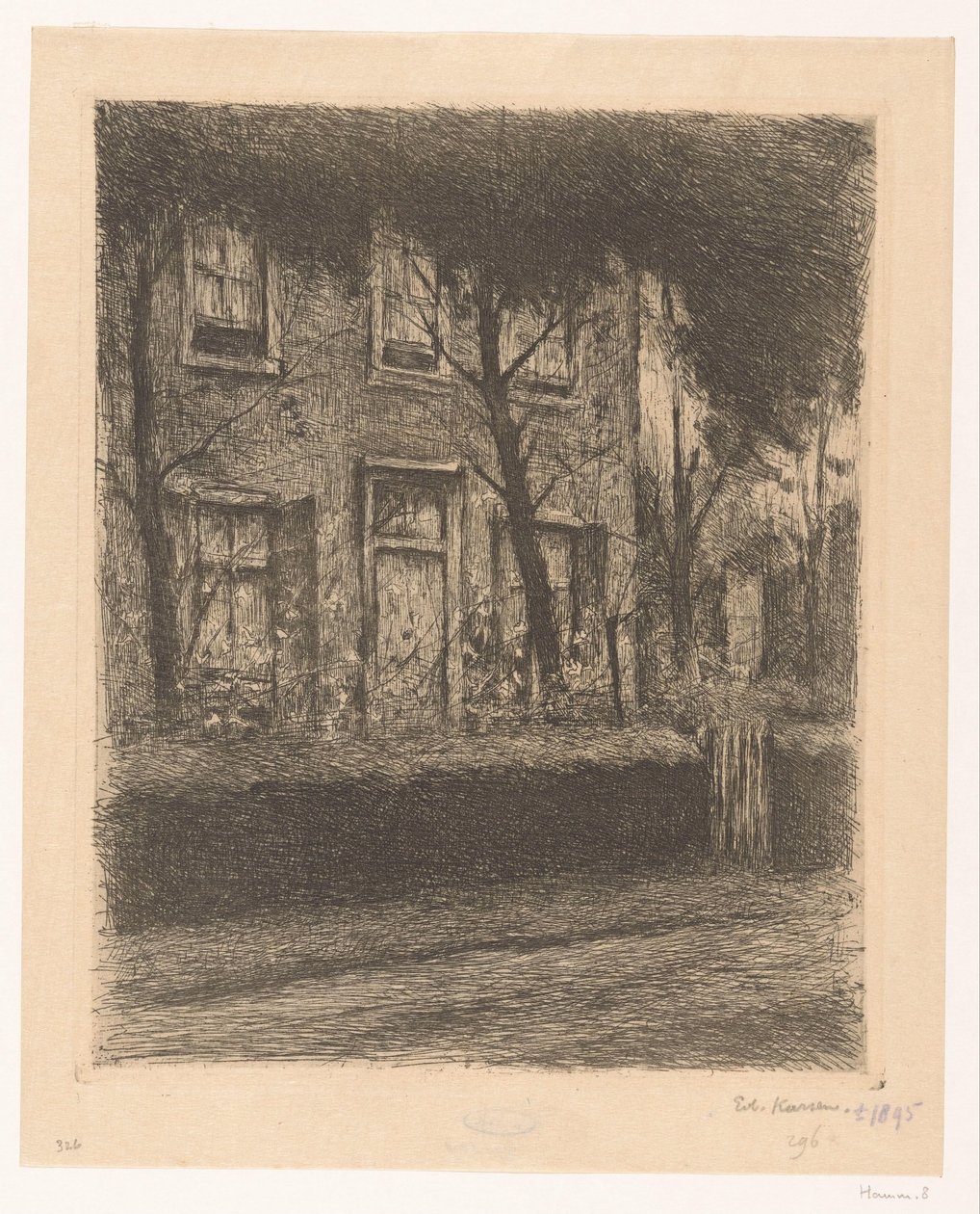 Framgård till ett hus med häck av Eduard Karsen (signed by artist)