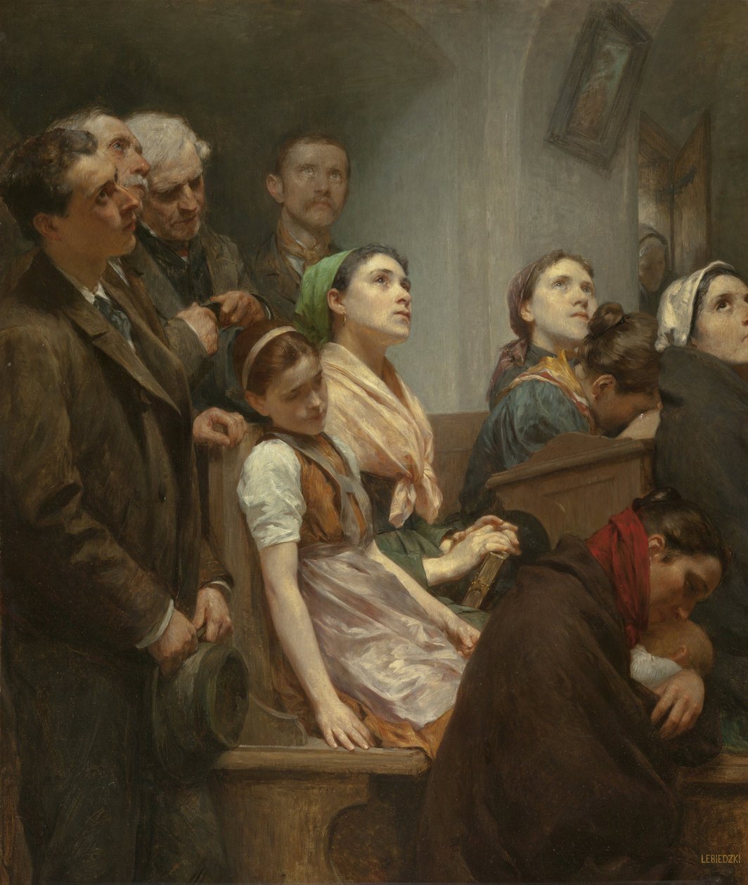Le predikan - Predikan - Eduard Lebiedzki (1862-1915). Olja på duk av Eduard Lebiedzki