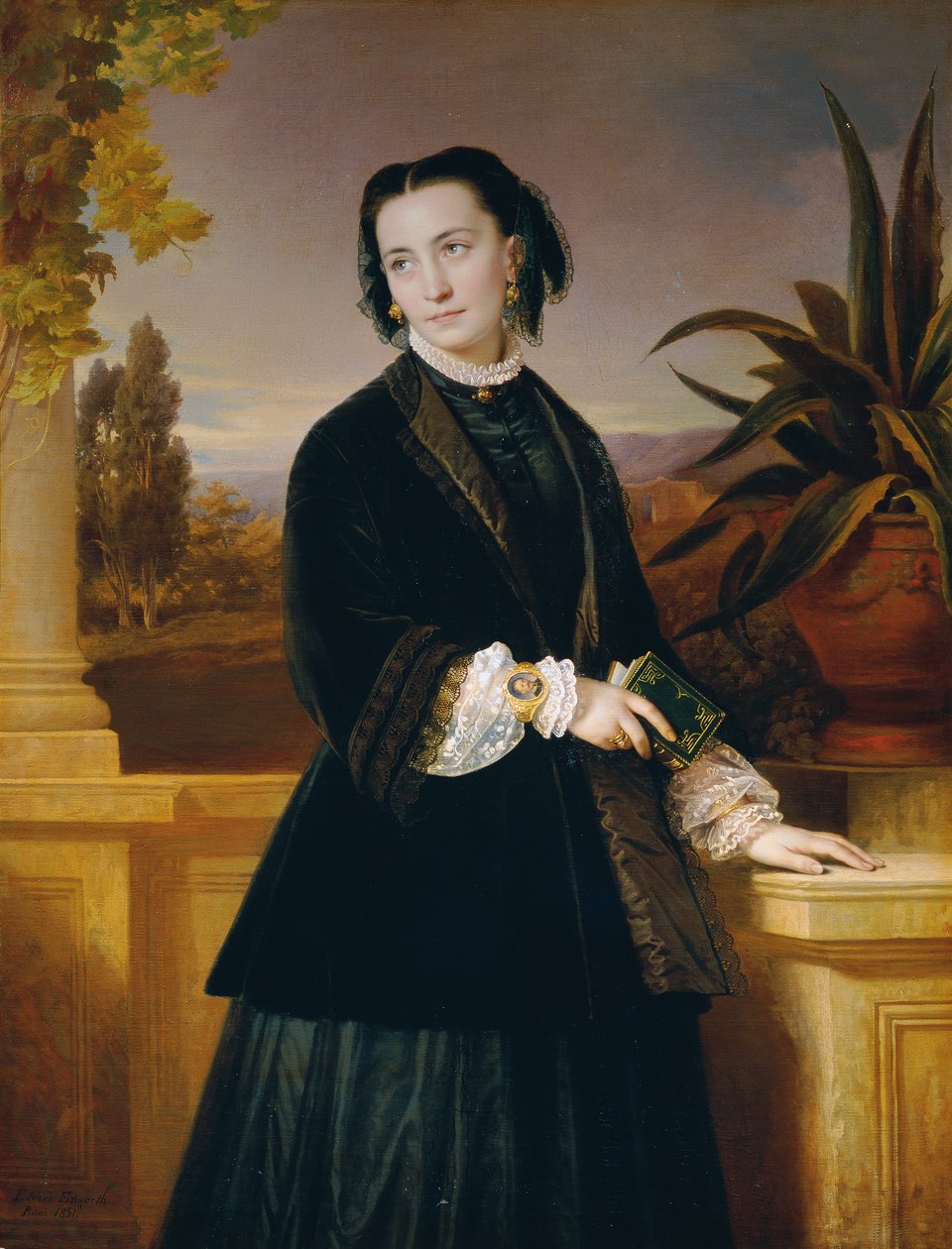 Auguste Engerth, konstnärens hustru av Eduard Ritter von Engerth