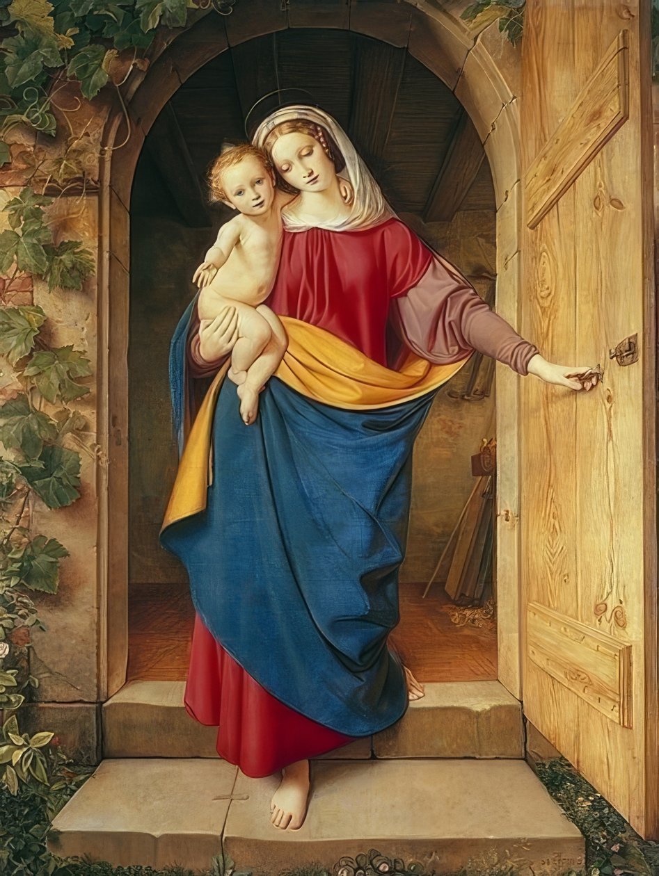Madonna i verkstadsdörren. 1832 av Eduard Steinbruck