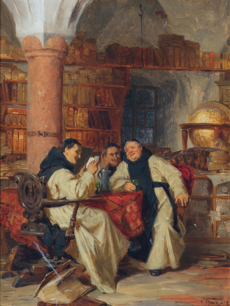 I klostrets bibliotek av Eduard Theodor Ritter von Grützner
