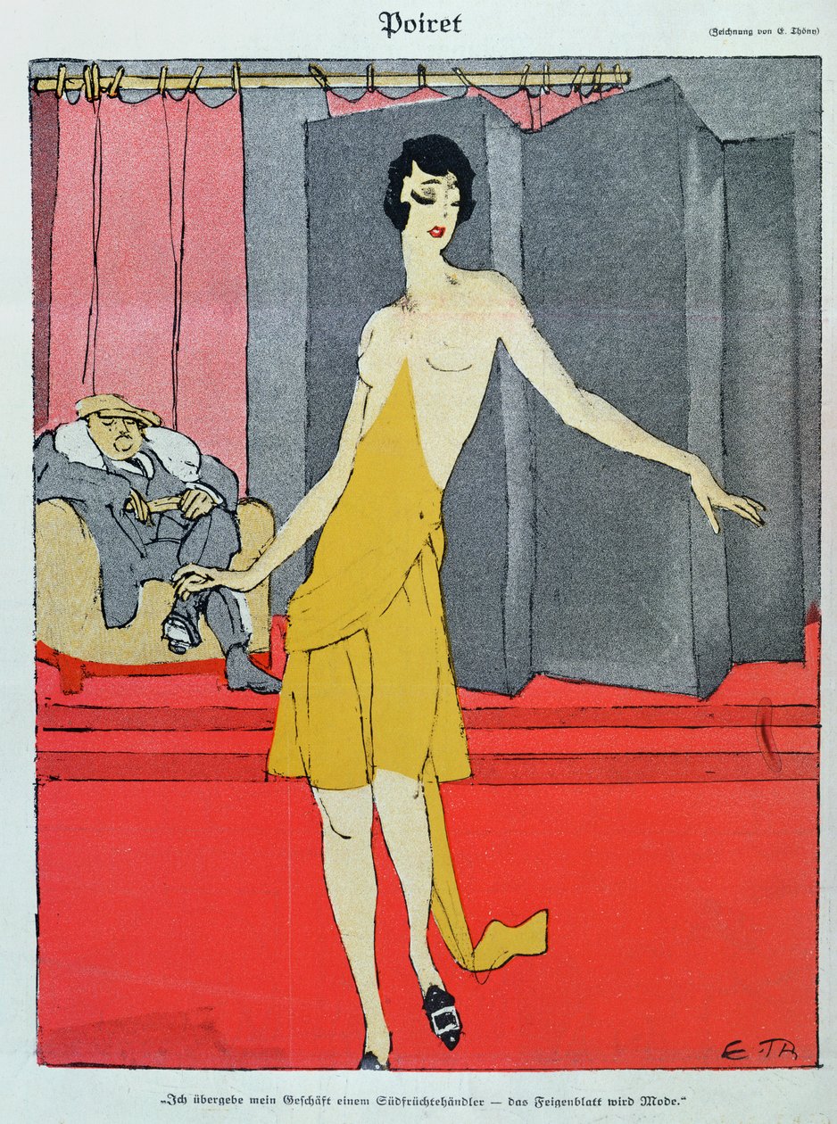 At the Couturier, en modell med Paul Poiret (1879-1944) från 
