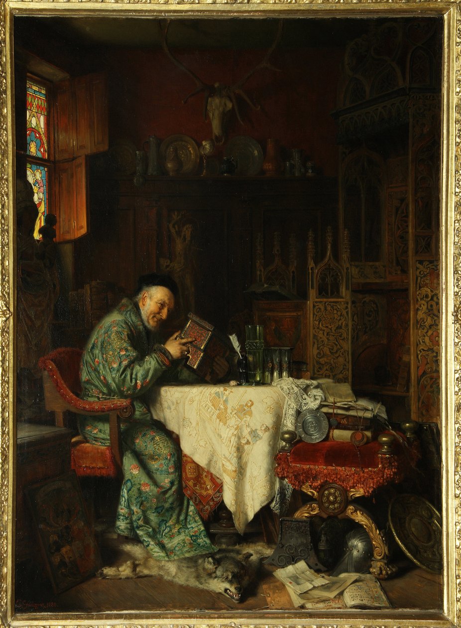 Samlaren (pantlånare) - Målning av Eduard von Gruetzner (1846-1925), olja på duk av Eduard von Grutzner