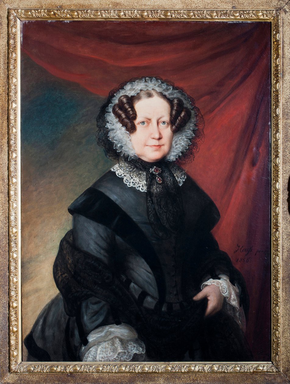 Porträtt av Artemisia Negrone Brignole-Sale (Brignole Sale), Hertiginnans Moder Galliera Maria Brignole Sale de Ferrari Målning av Eduard von Heuss (1808-1880) Gener, nya gatumuseer av Eduard von Heuss