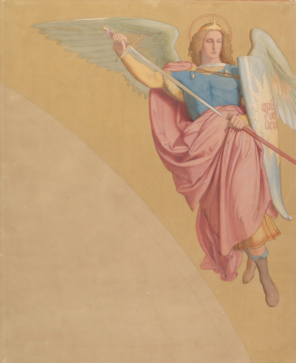 Ärkeängel som drar ett svärd, 1825-86. av Eduard von Steinle