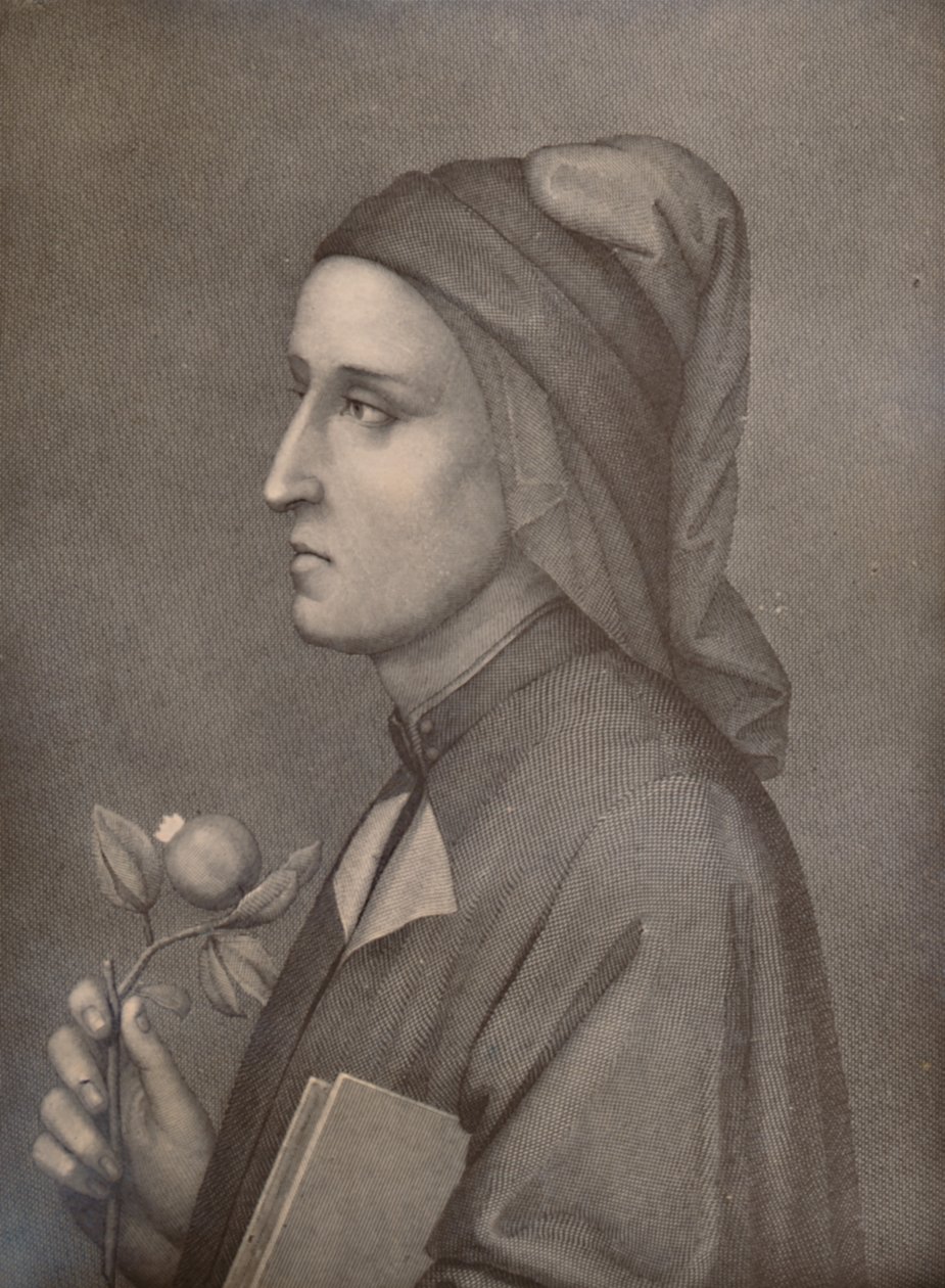 Dante Alighieri, italiensk poet, 1800-talet 1894 av Eduardo Chiossone
