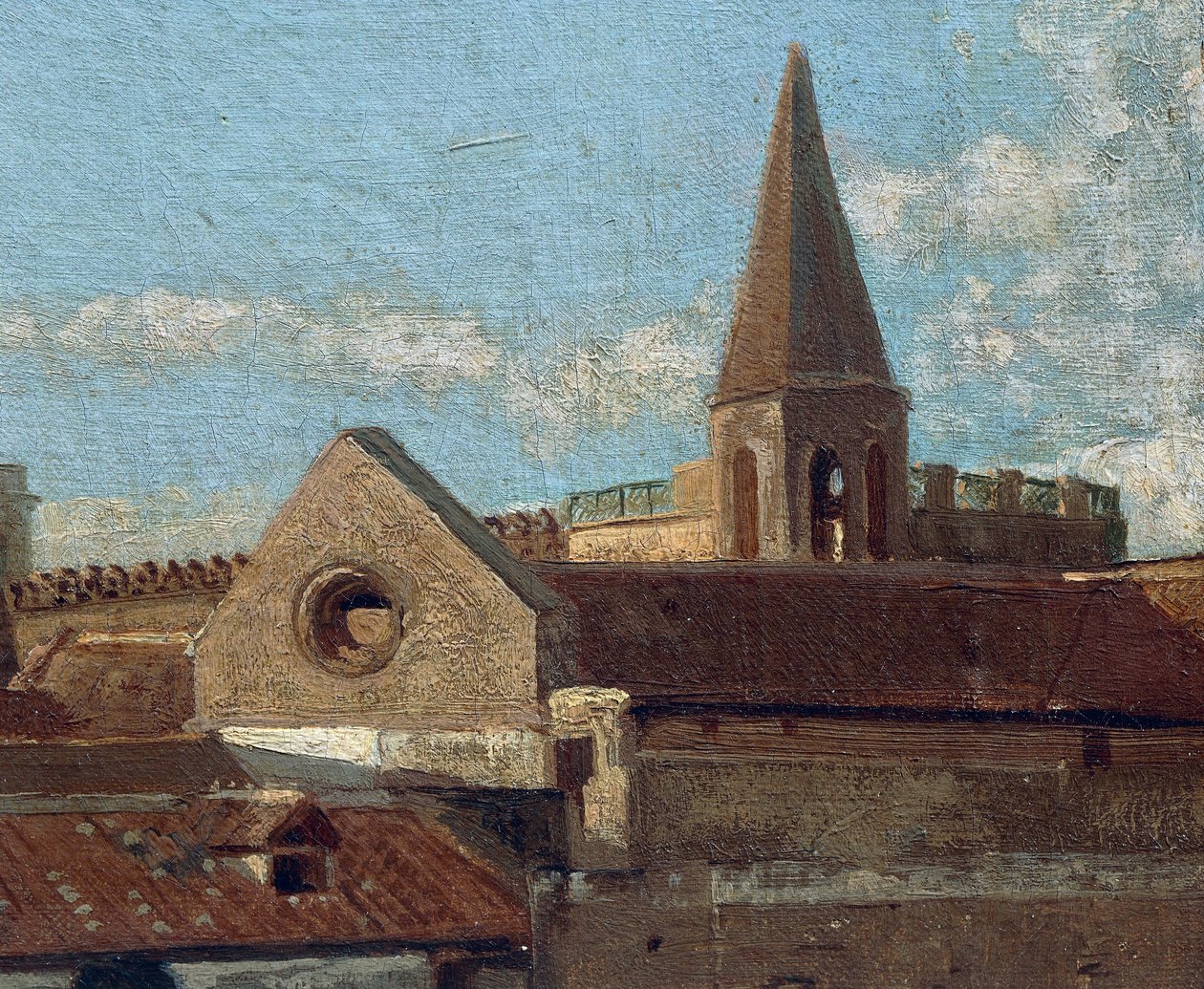 Terrassen, av Edoardo Dalbono (1841-1915), olja på panel, 45x30 cm. Detalj. av Eduardo Dalbono