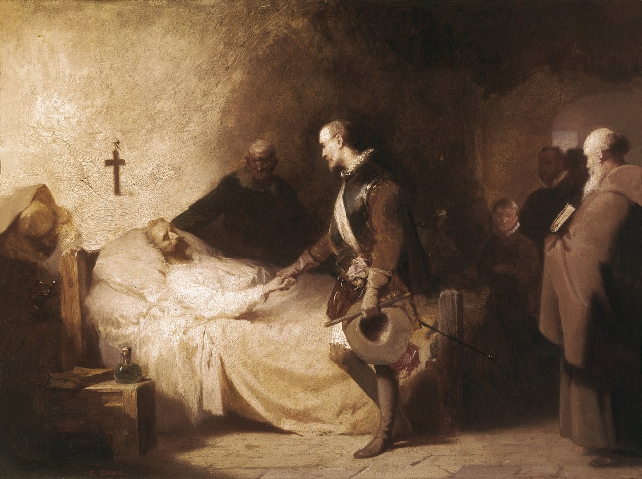 Don Juan från Österrike besöker Miguel de Cervantes av Eduardo Javier Ramon Cano de la Pena