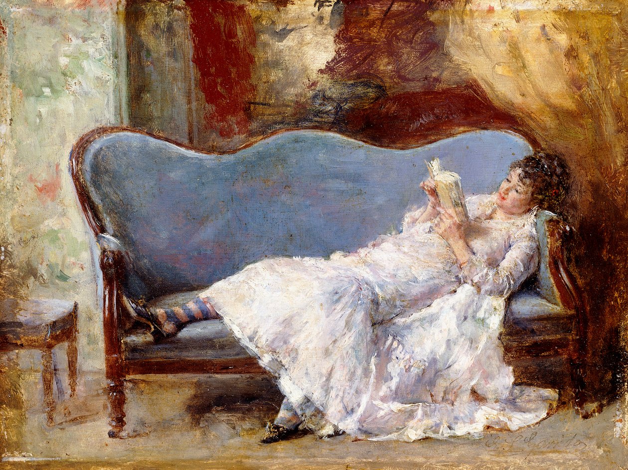En dam som läser, av Eduardo Leon Garrido