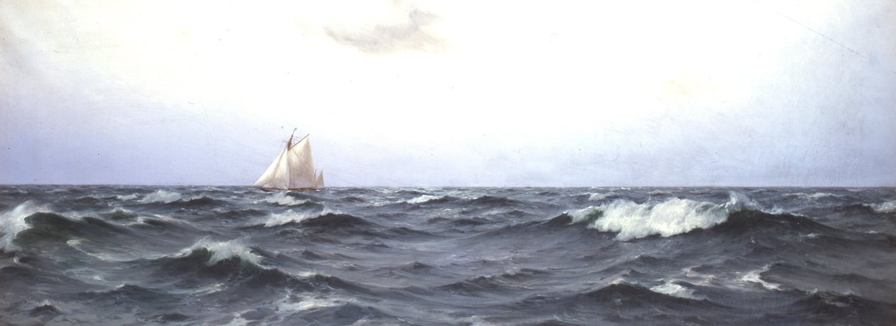 Valkyrie II korsar Atlanten, ca 1893 av Eduardo de Martino