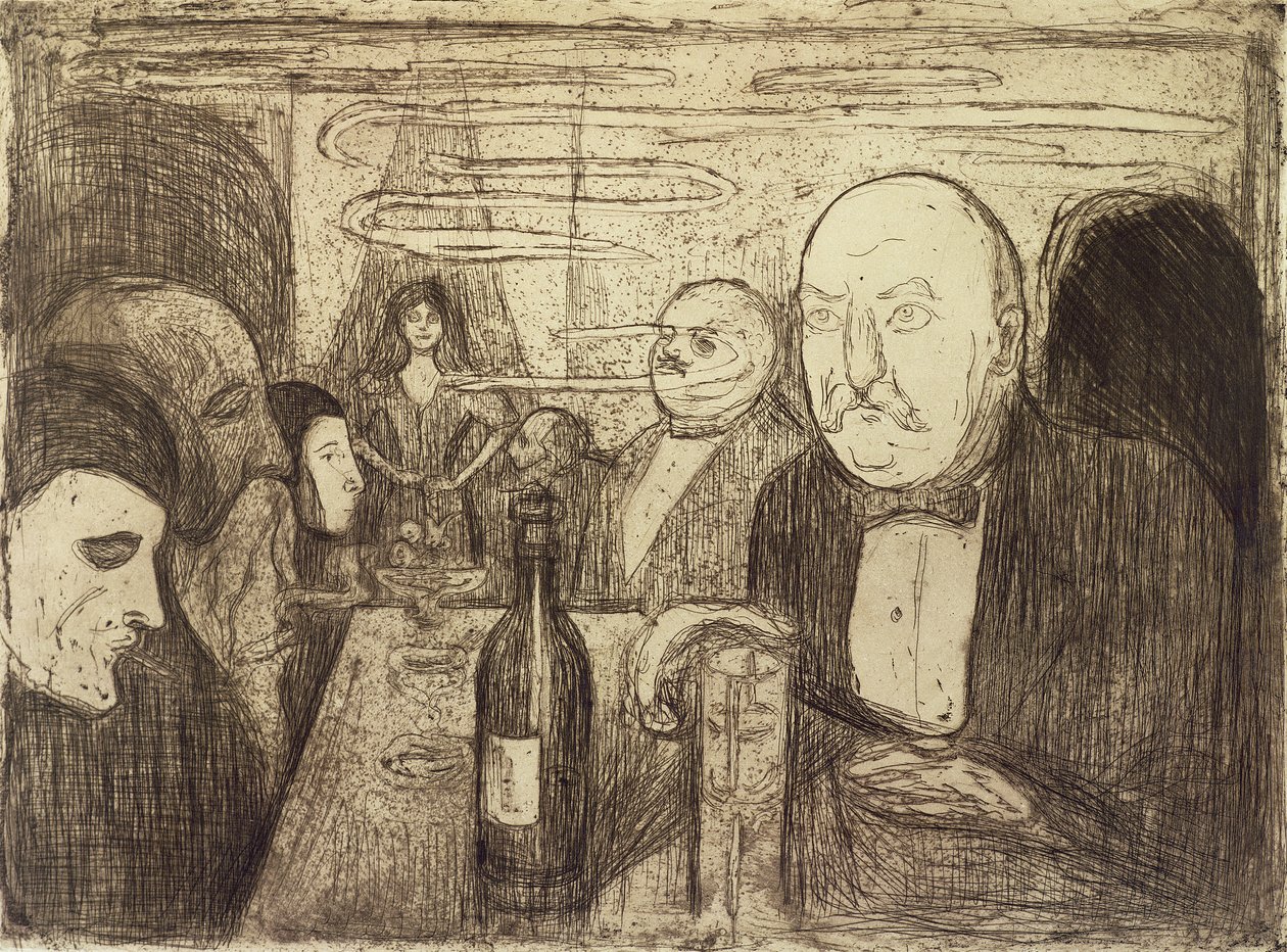 Christiana, Boheme II, 1895 (torrnål) av Edvard Munch