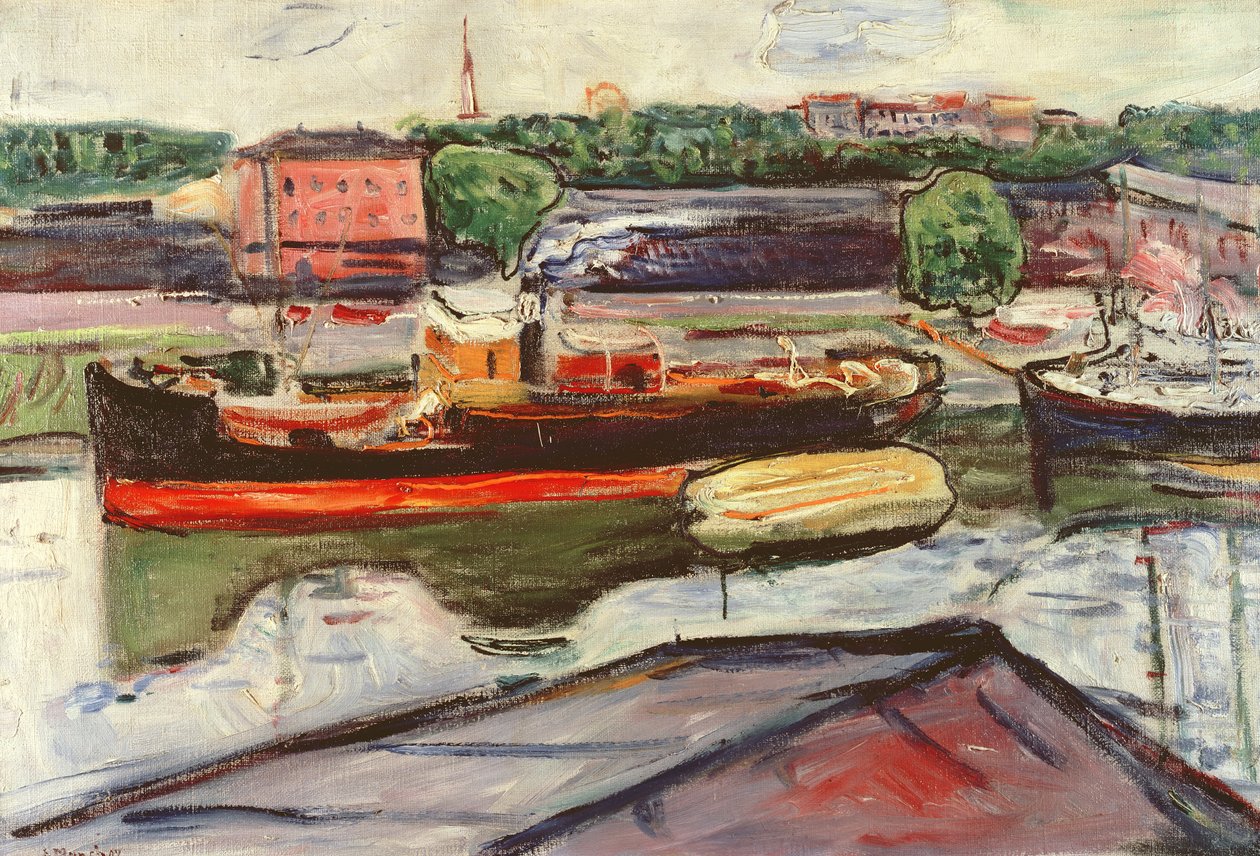 Porträtt av Lubeck med en ångbåt av Edvard Munch