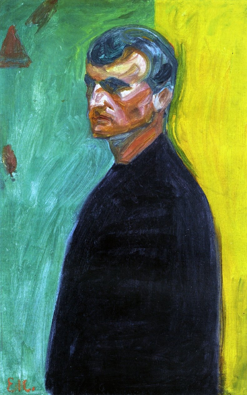 Självporträtt, ca 1904 av Edvard Munch