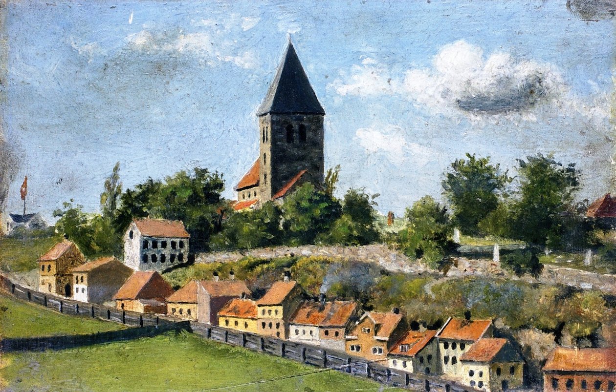 Telthusbakken with Gamle Aker Church  av Edvard Munch