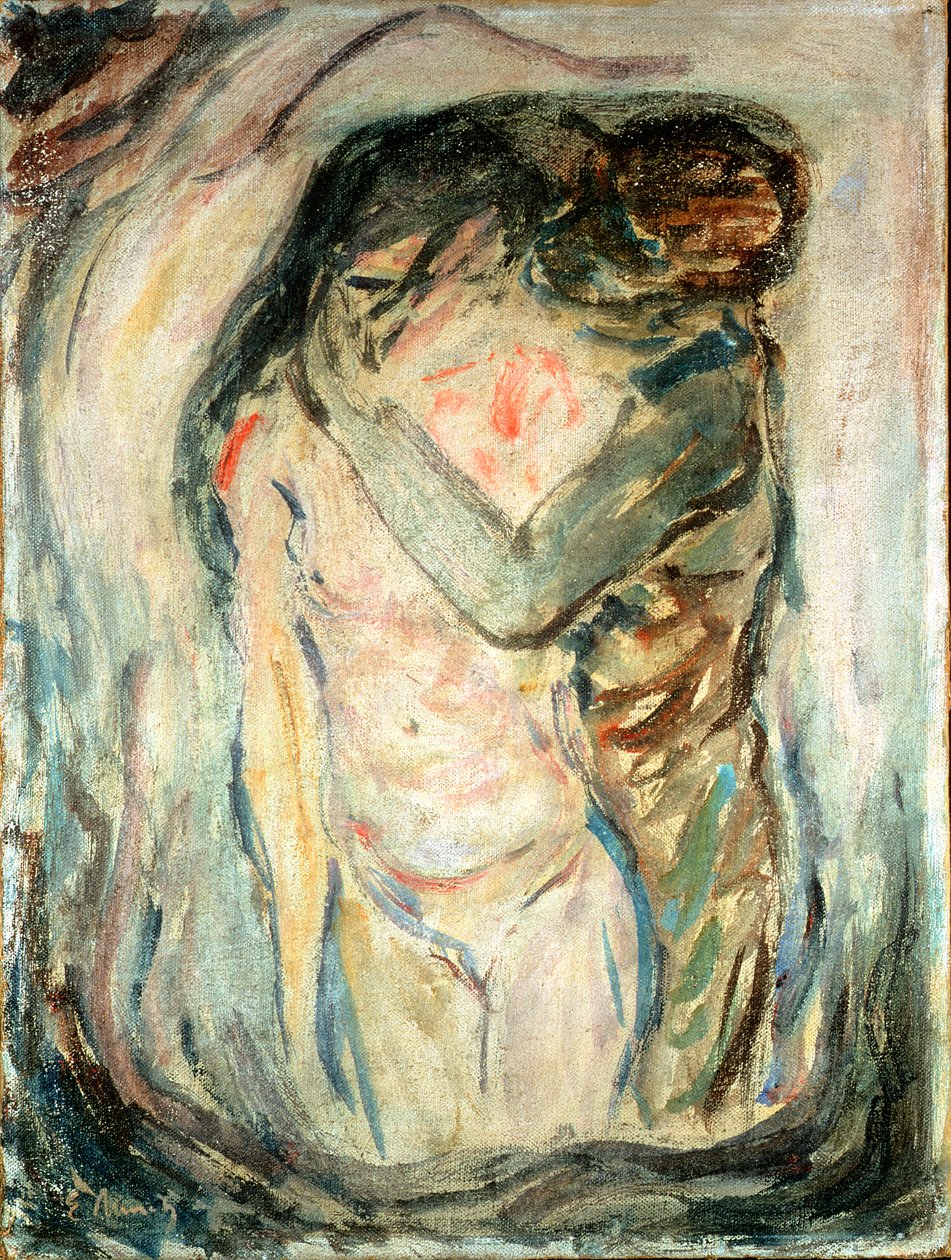 Kyssen, ca 1910 av Edvard Munch