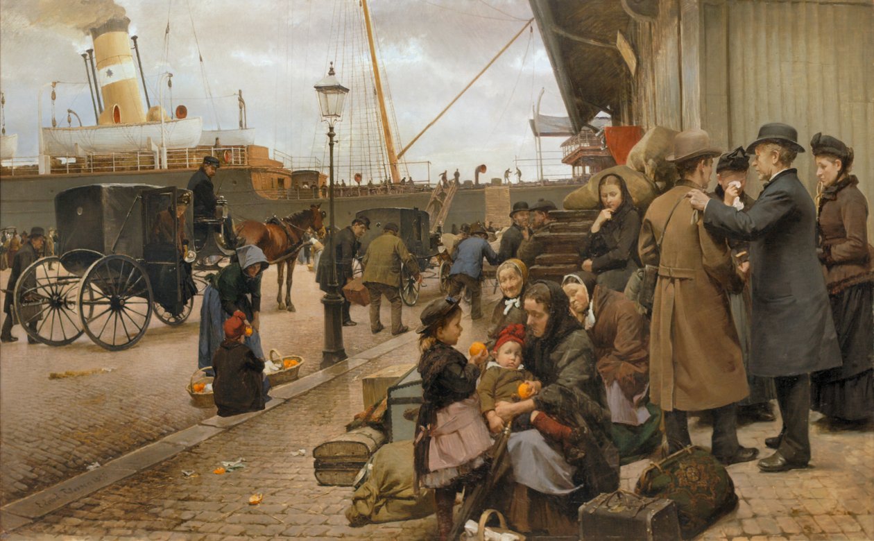 Emigranter på Larsens Plads av Edvard Petersen