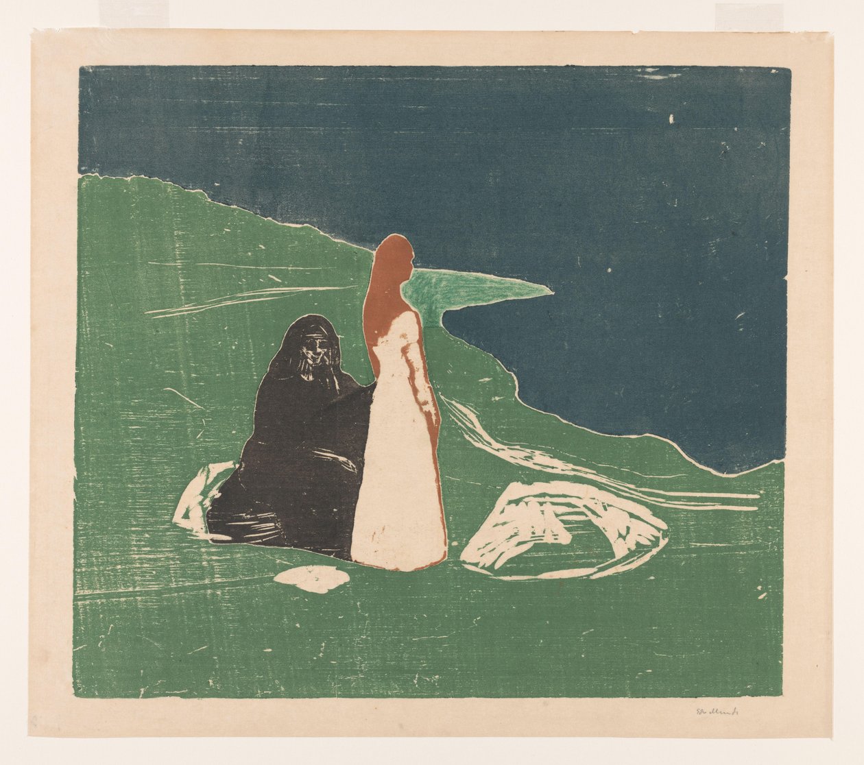 Two Women on the Shore (originaltitel) av Edvard Munch (signed by artist)