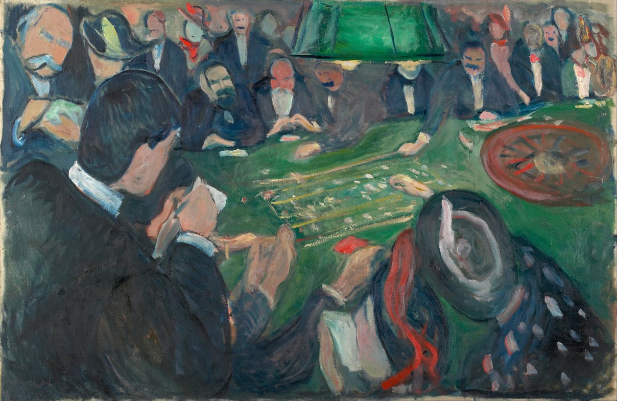 At the Roulette Table in Monte Carlo av Edvard Munch