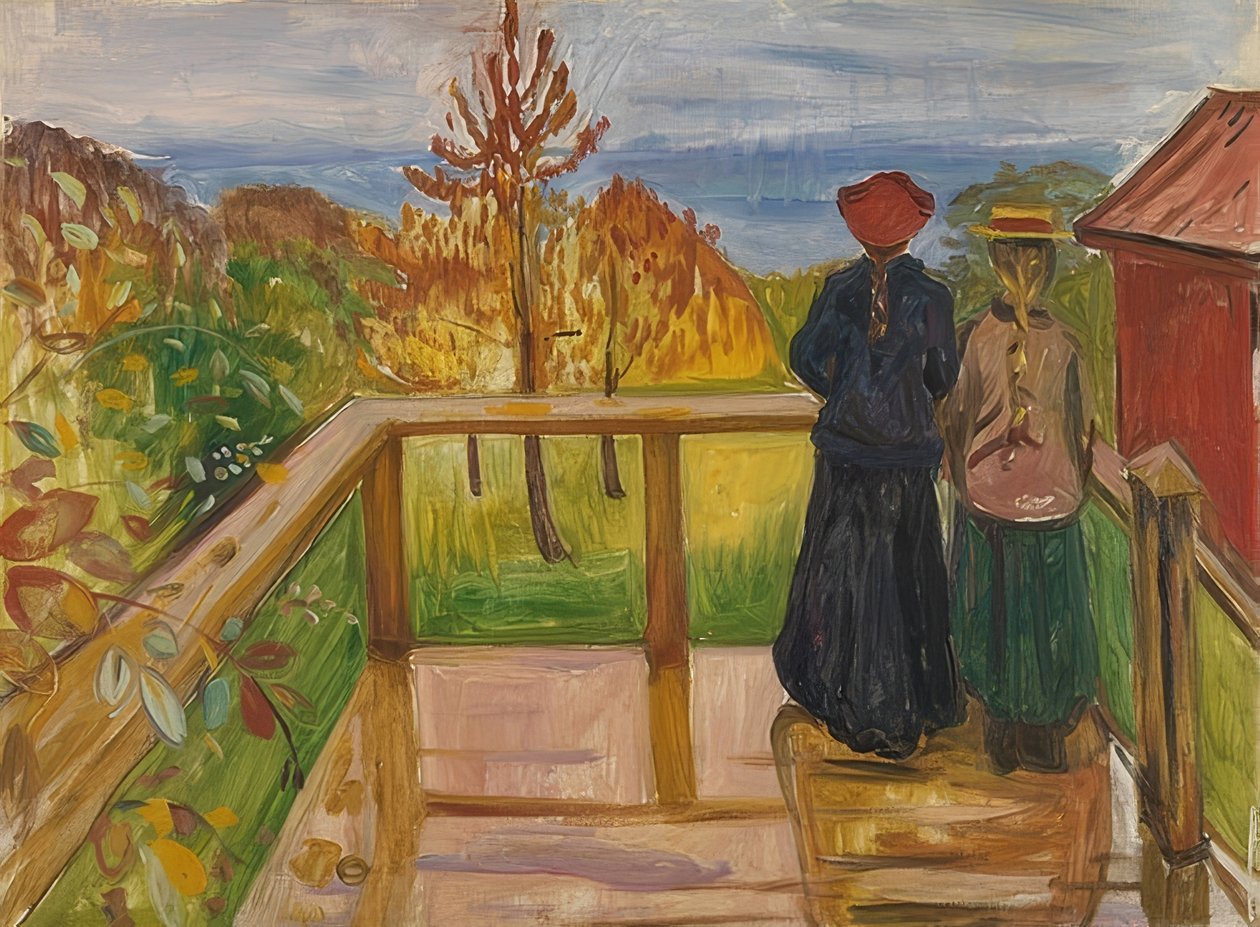 På verandan. 1902 av Edvard Munch